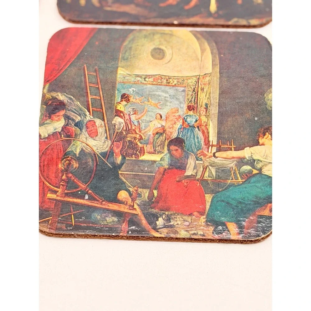 Vintage Diego Velazquez Fine Art Cork Coasters Set of 6 Spanish Baroque Painting
